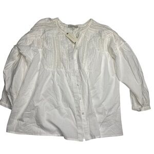NWT Anthropologie White Cotton Button Down